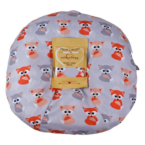 Adorology Other - Newborn Lounger Slipcover Baby Gray Foxes Design